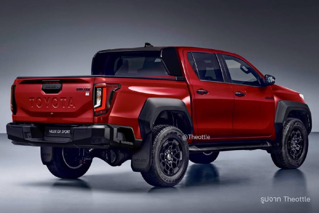 Toyota Hilux GR-Sport chega em 2027 com motor híbrido leve e visual exclusivo